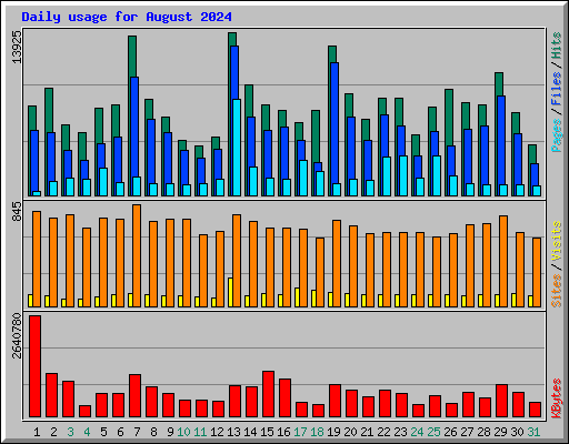 Daily usage for August 2024