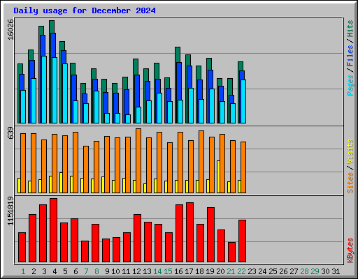 Daily usage for December 2024