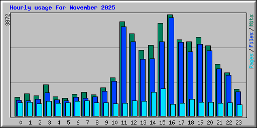 Hourly usage for November 2025